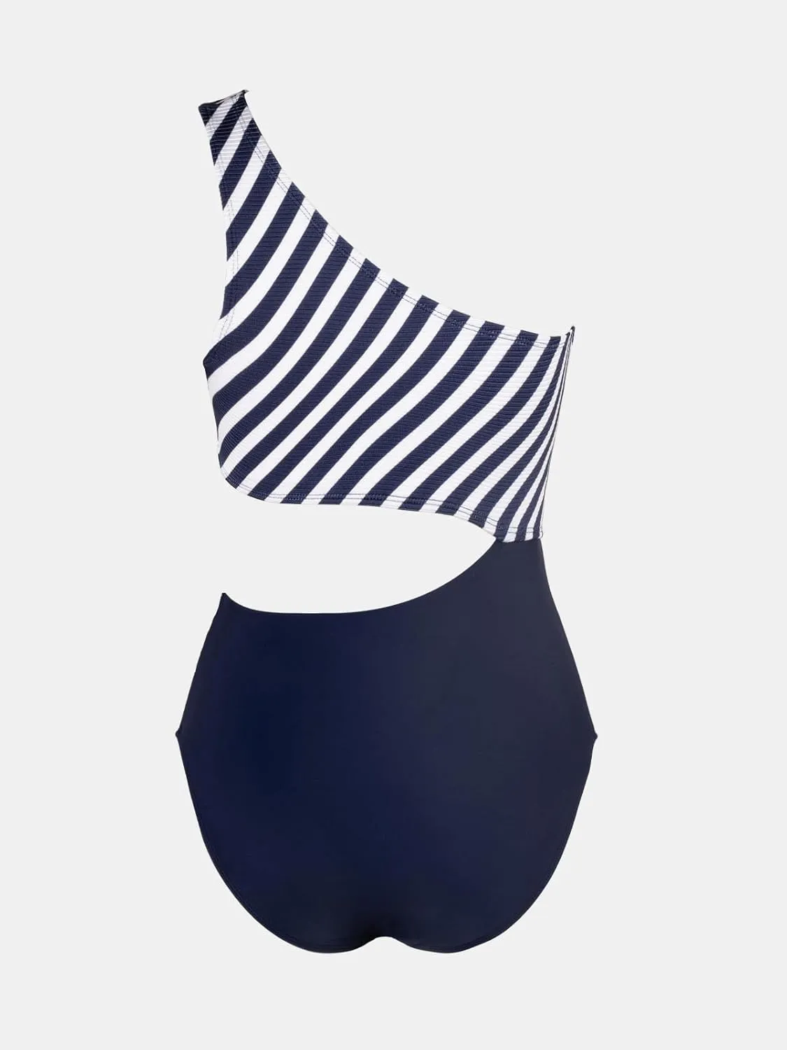 CUPSHE Women's One Piece Swimsuit One Shoulder Color Block Side Cutout Ruched Bathing Suit
