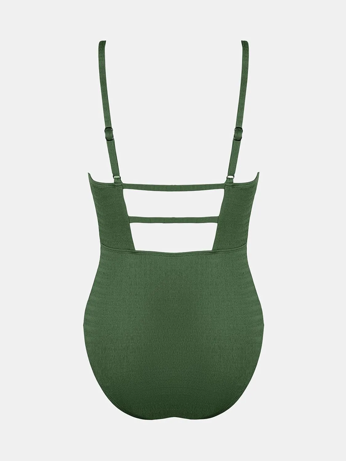 CUPSHE Women's One Piece Swimsuit Plunging Deep V Neck Keyhole Open Back Adjustable Strap Bathing Suit Textured