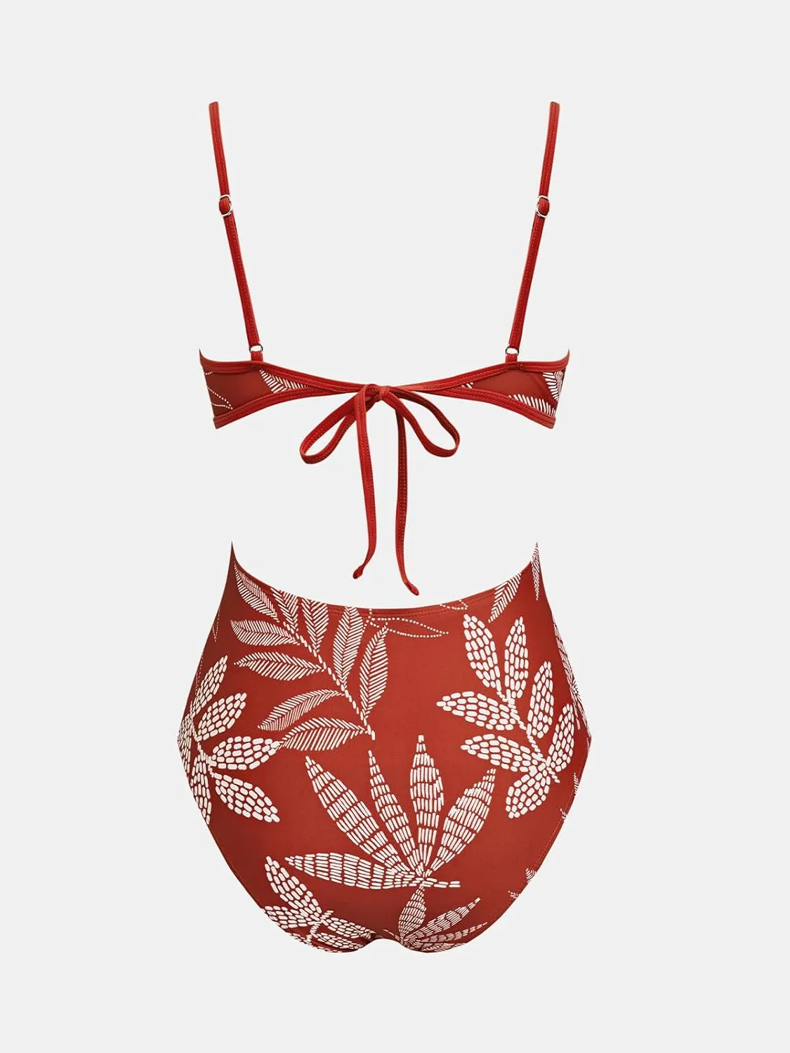 CUPSHE Women's One Piece Swimsuit Scoop Neck Adjustable Straps Cutout Back Self Tie Bathing Suit