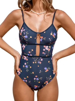CUPSHE Women's One Piece Swimsuit Scoop Neck Adjustable Straps Cutout Back Self Tie Bathing Suit