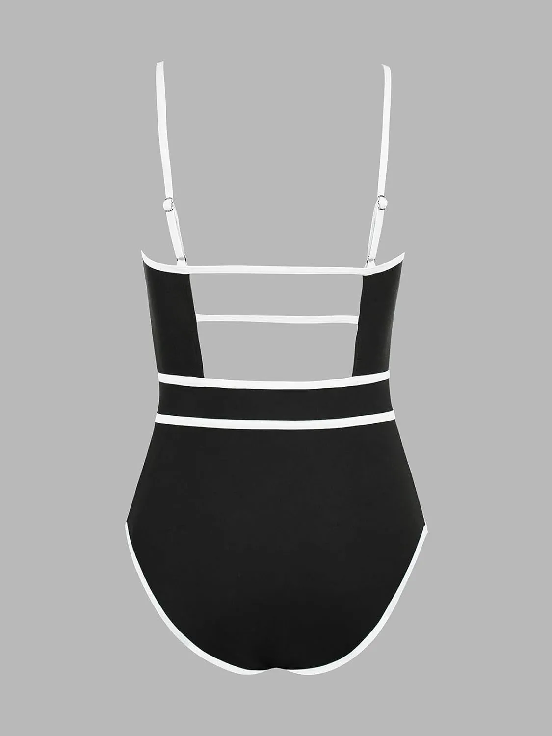 CUPSHE Women's One Piece Swimsuit Scoop Neck Bathing Suit Keyhole Cutout Color Block Adjustable Straps Swimwear