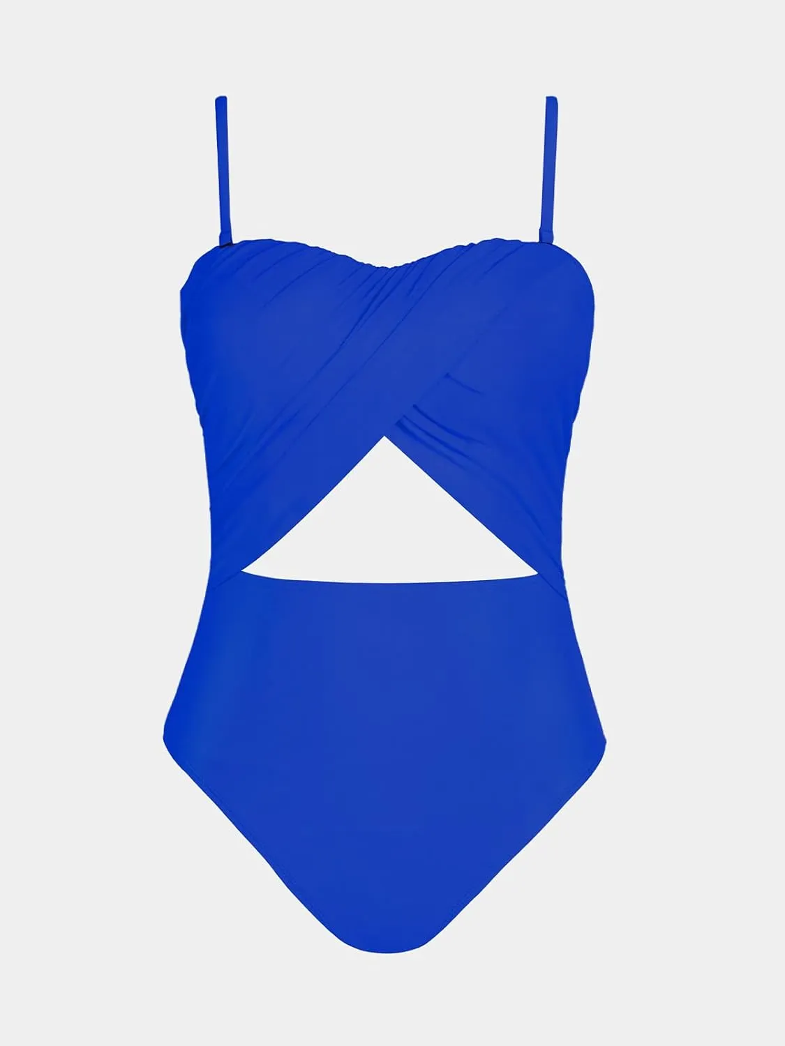 CUPSHE Women's One Piece Swimsuit Sweetheart Neck Adjustable Removable Straps Bathing Suit Front Cutout Swimwear