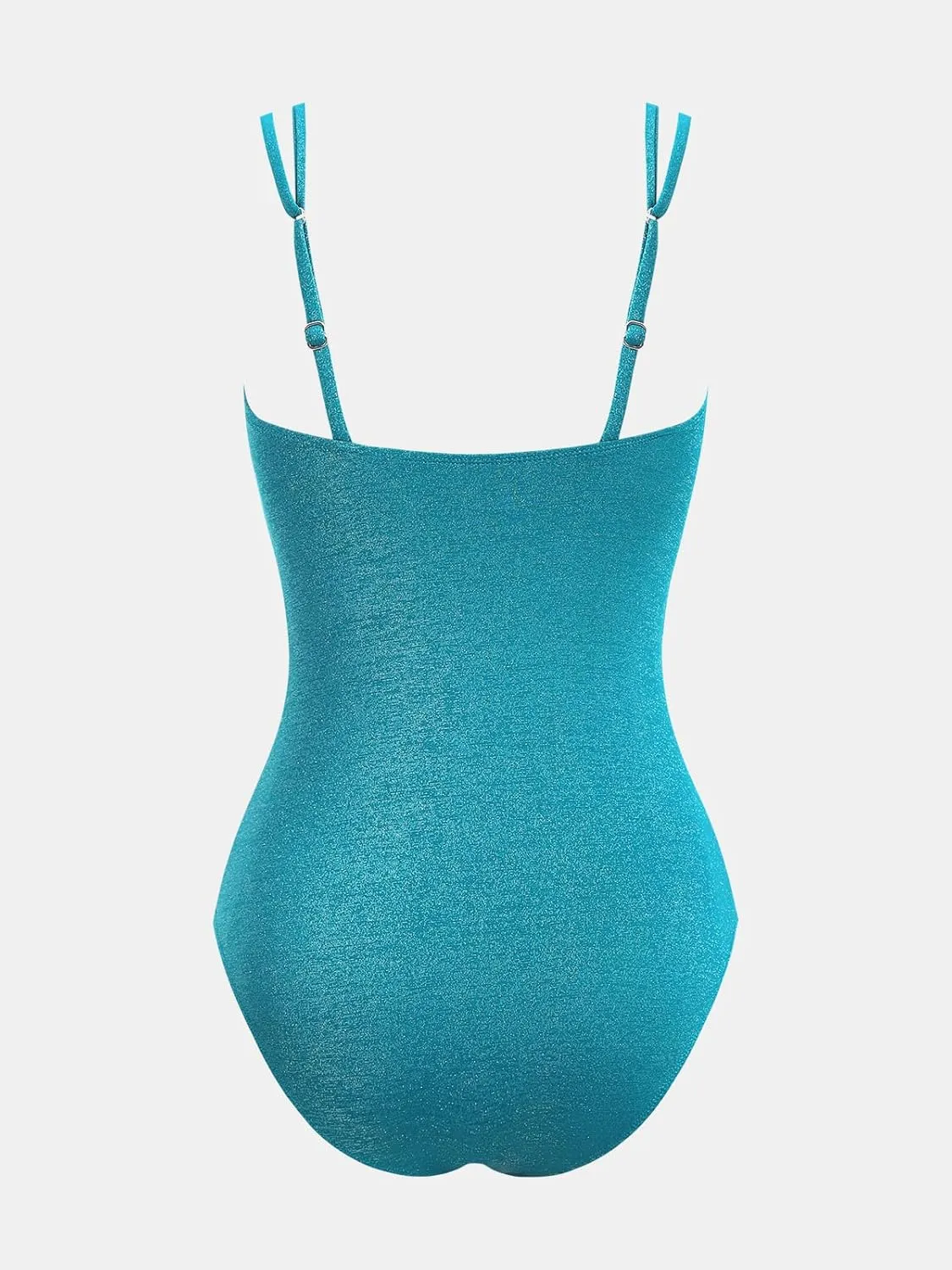 CUPSHE Women's One Piece Swimsuit Tummy Control Square Neck Bathing Suit Ruched Adjustable Straps