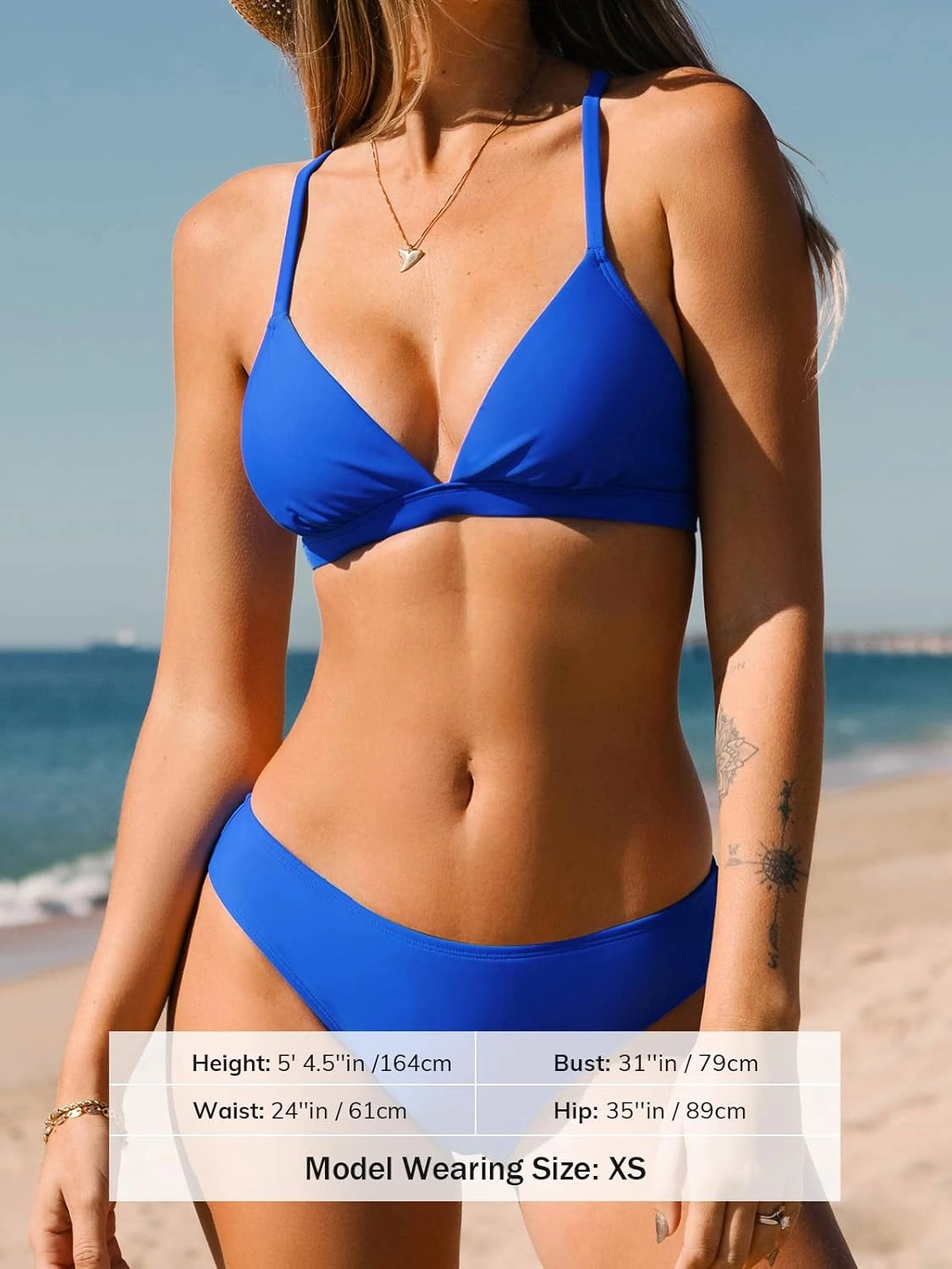 CUPSHE Bikini Set for Women Two Piece Swimsuits V Neck Low Rise Crisscross Back Self Tie Spaghetti Straps