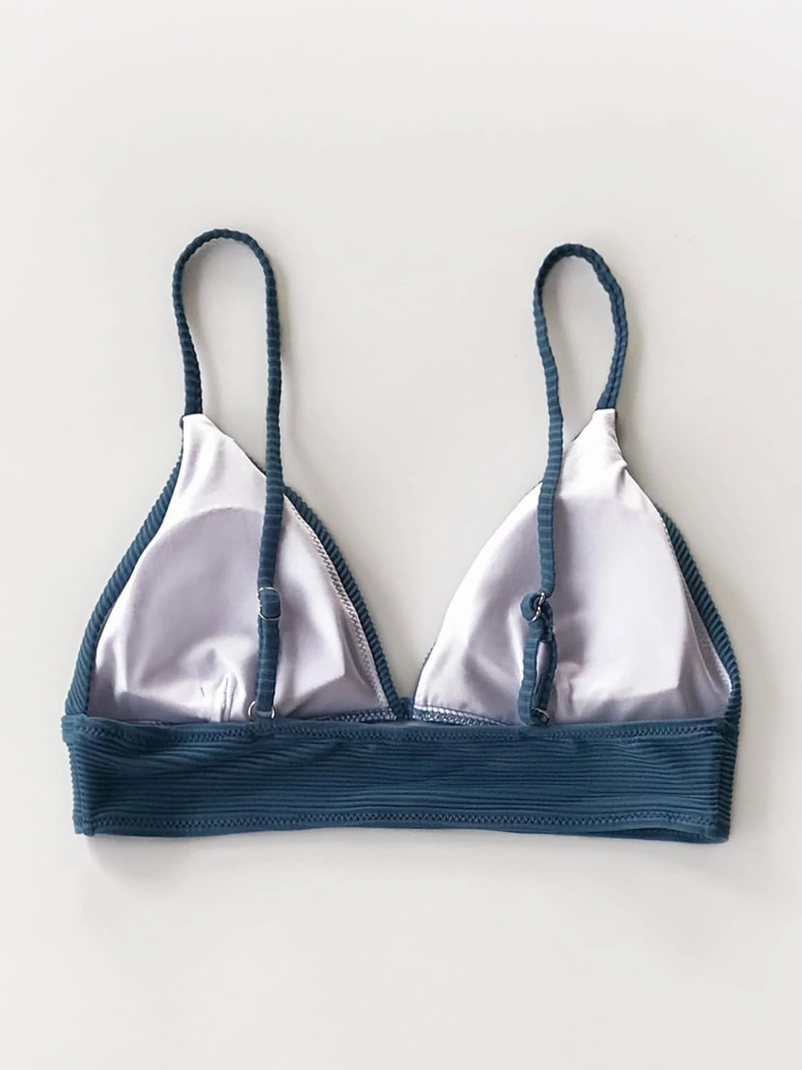 CUPSHE Bikini Top for Women Swimsuit V Neck Textured Bathing Suit