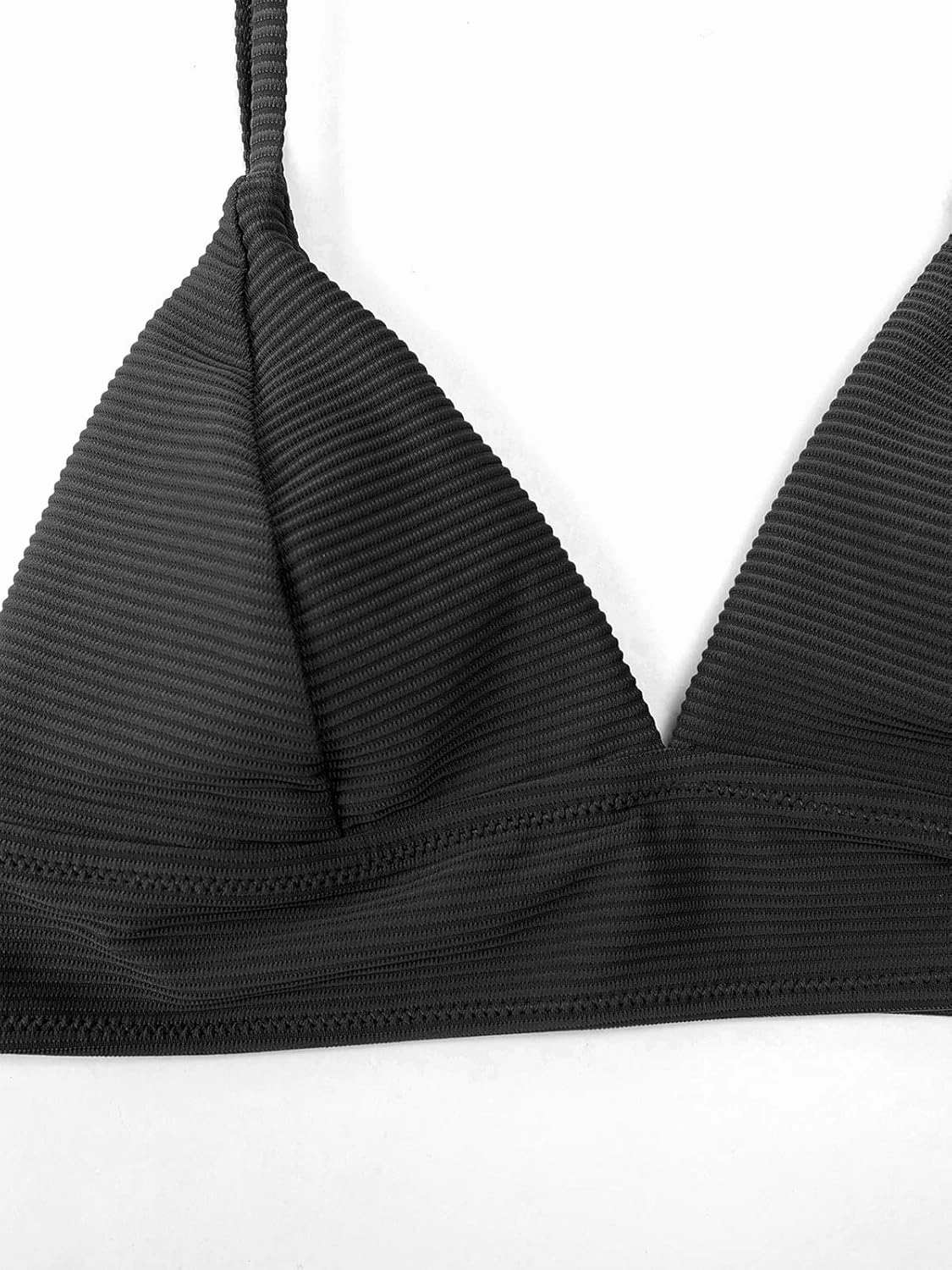 CUPSHE Bikini Top for Women Swimsuit V Neck Textured Bathing Suit