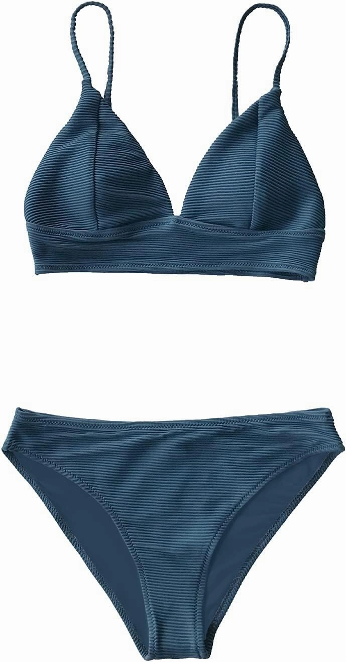 CUPSHE Women Bikini Set Solid Color Sexy Triangle Two Piece Swimsuit
