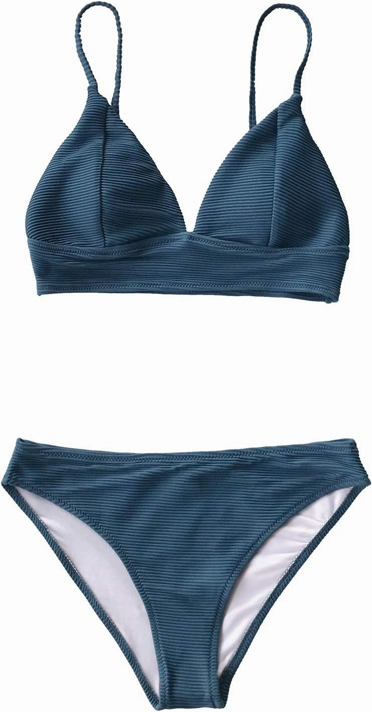 CUPSHE Women Bikini Set Solid Color Sexy Triangle Two Piece Swimsuit