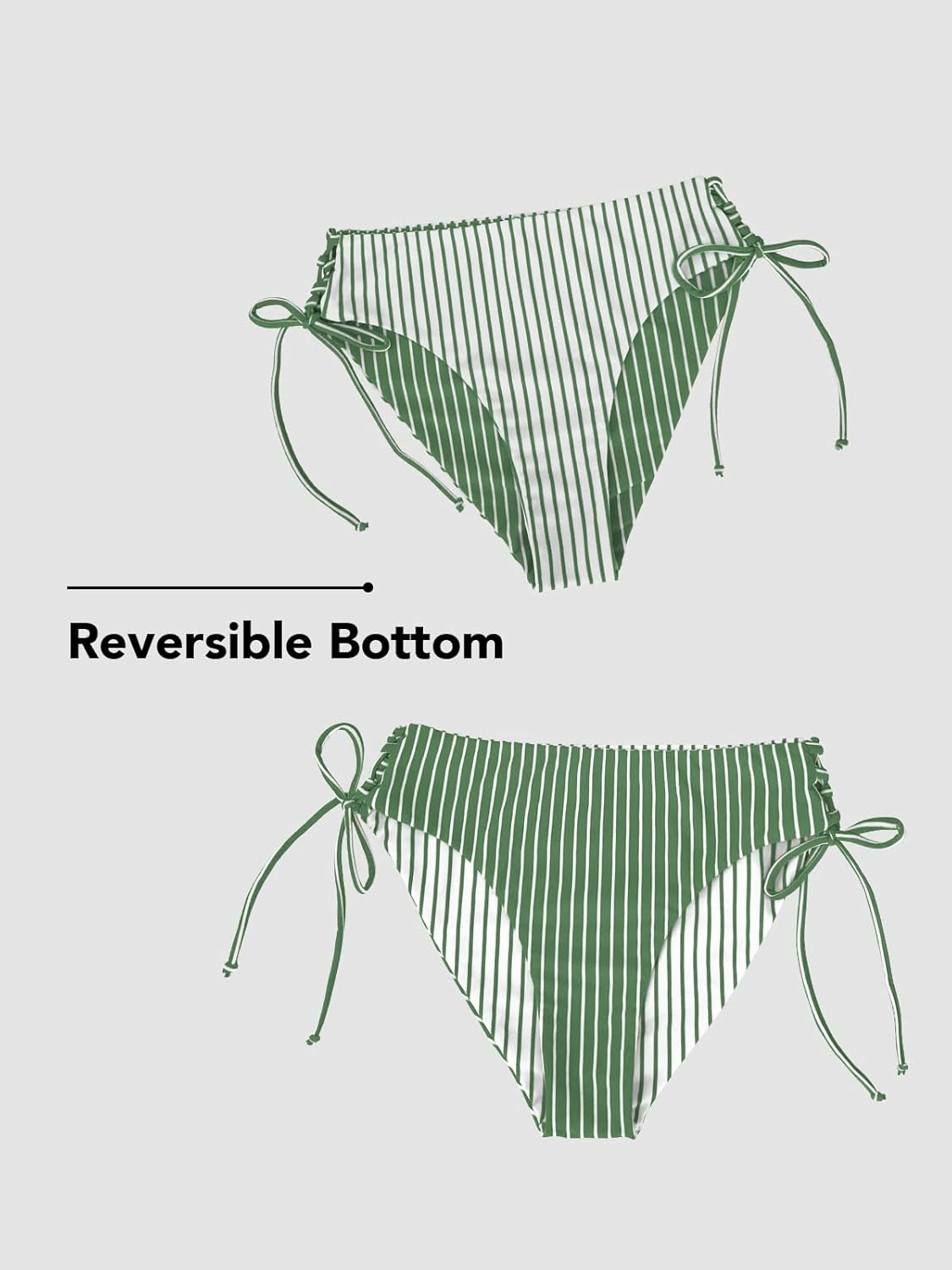 CUPSHE Women's 2 Piece Bikini Set Back Braided Straps with Reversible Bottom