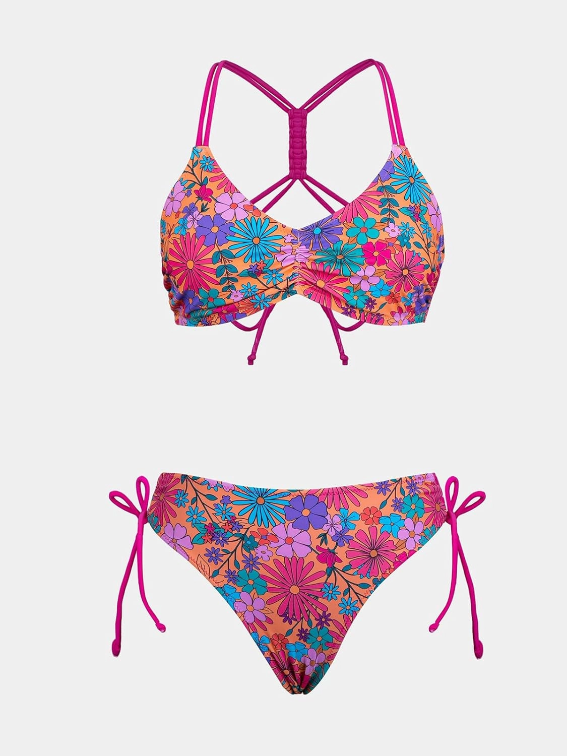 CUPSHE Women's 2 Piece Bikini Set Back Braided Straps with Reversible Bottom