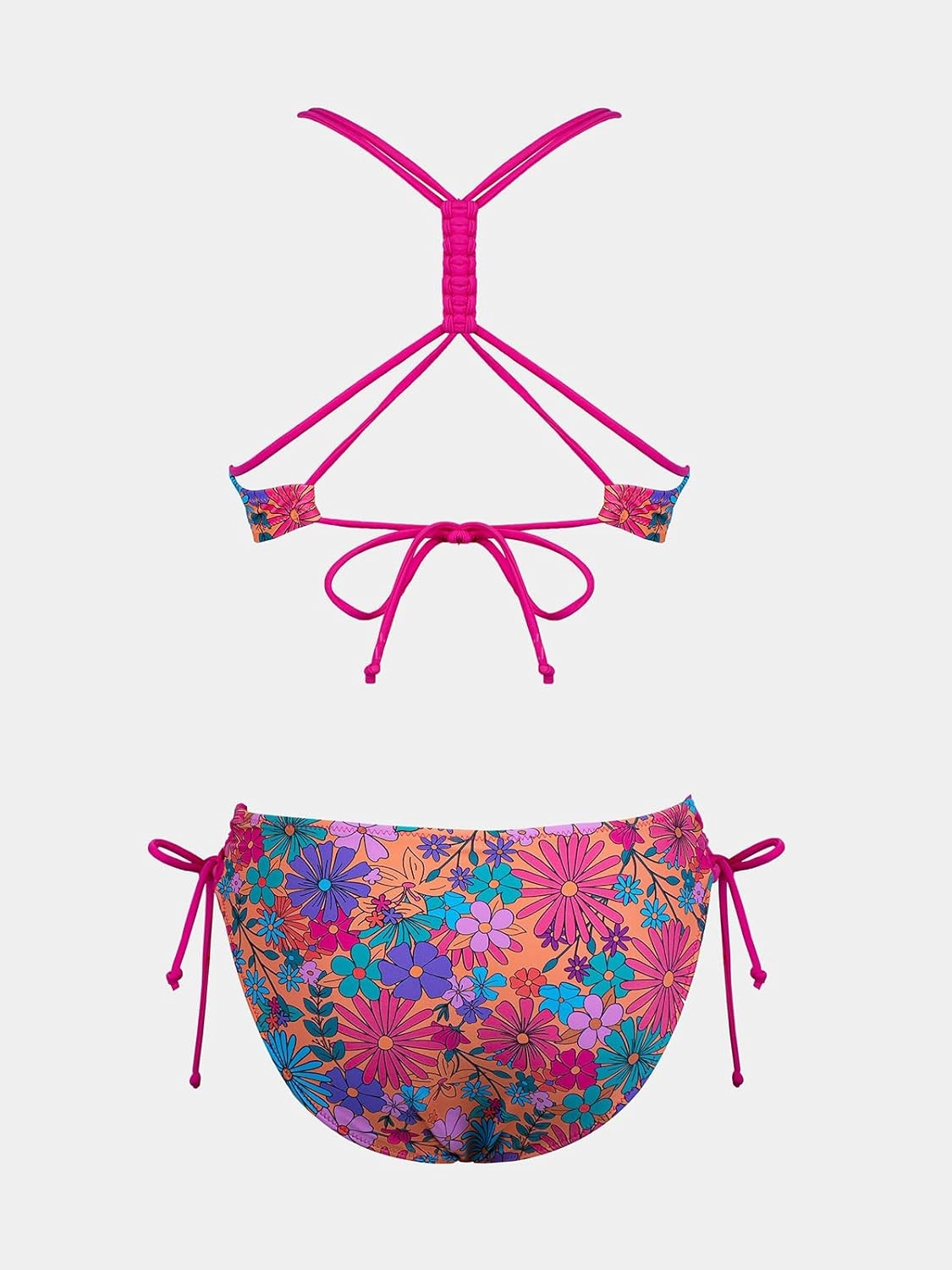 CUPSHE Women's 2 Piece Bikini Set Back Braided Straps with Reversible Bottom