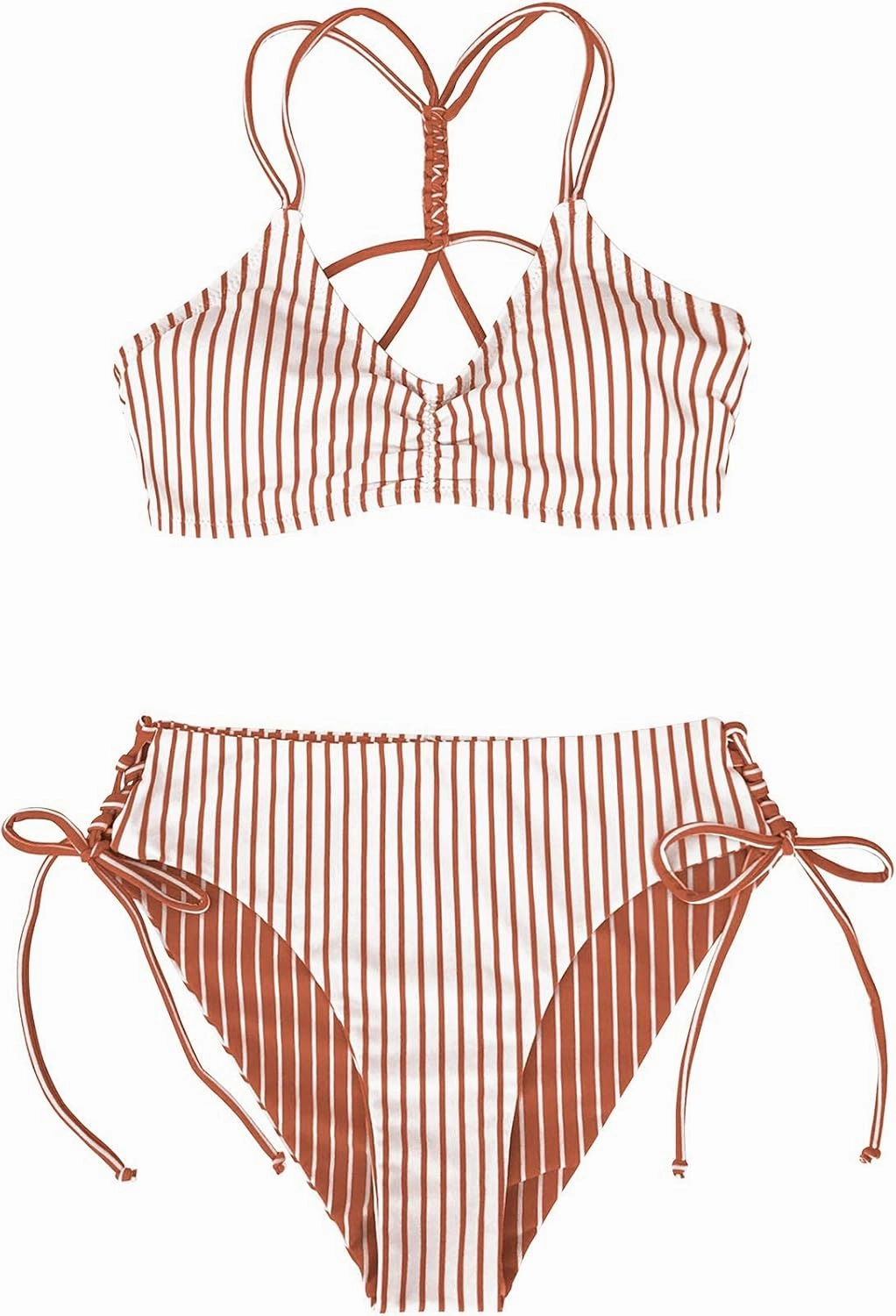 CUPSHE Women's 2 Piece Bikini Set Back Braided Straps with Reversible Bottom