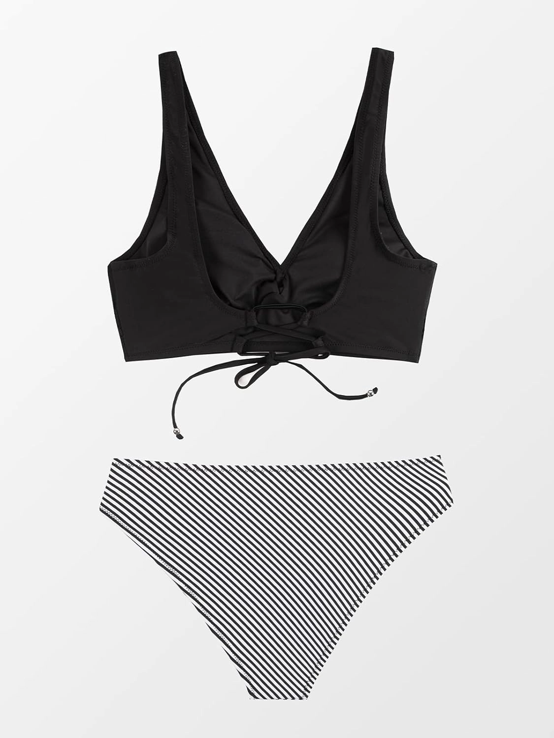 CUPSHE Women's Bikini Swimsuit Front Cross Lace Up Two Piece Bathing Suit