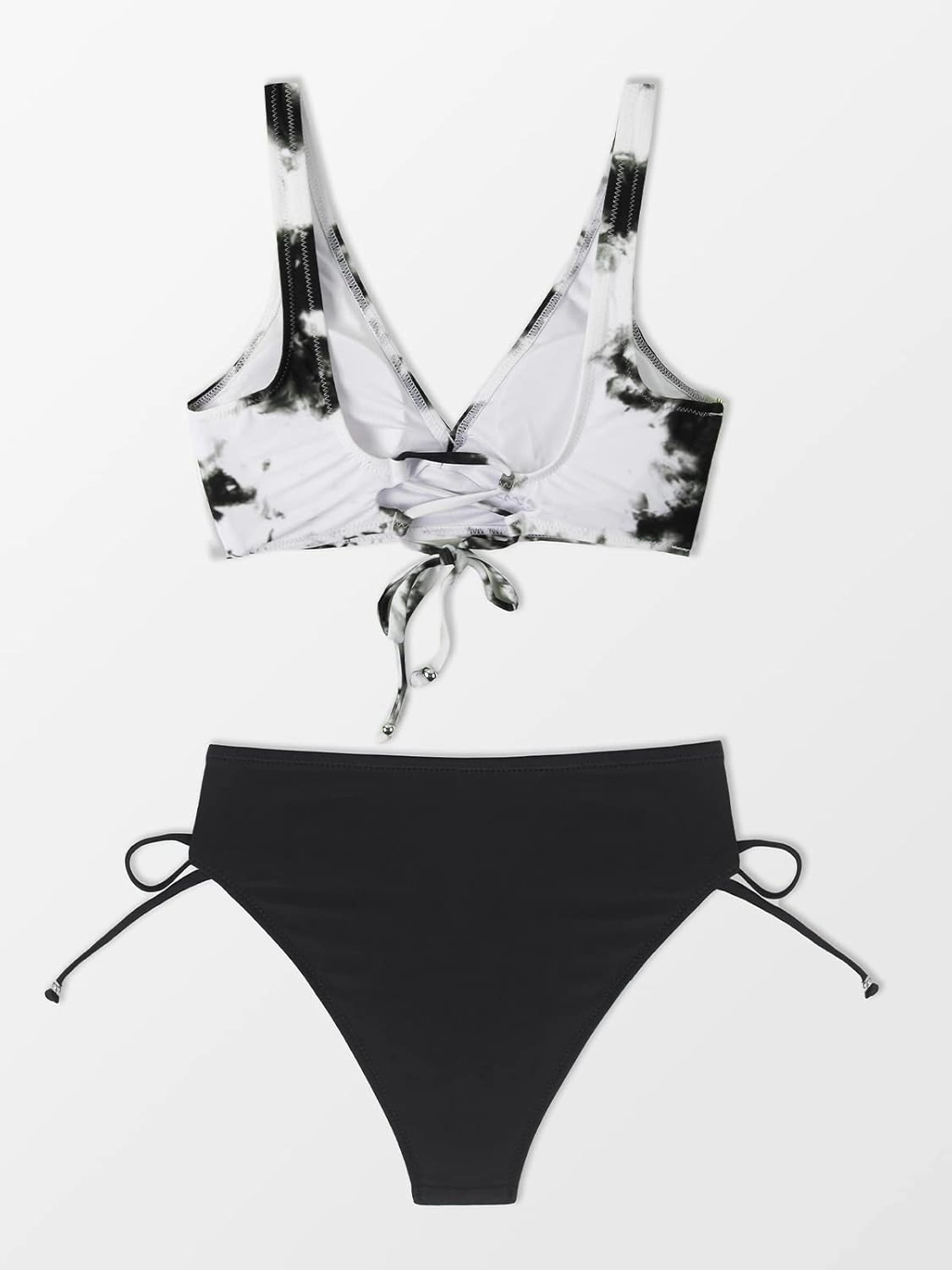 CUPSHE Women's Bikini Swimsuit Front Cross Lace Up Two Piece Bathing Suit
