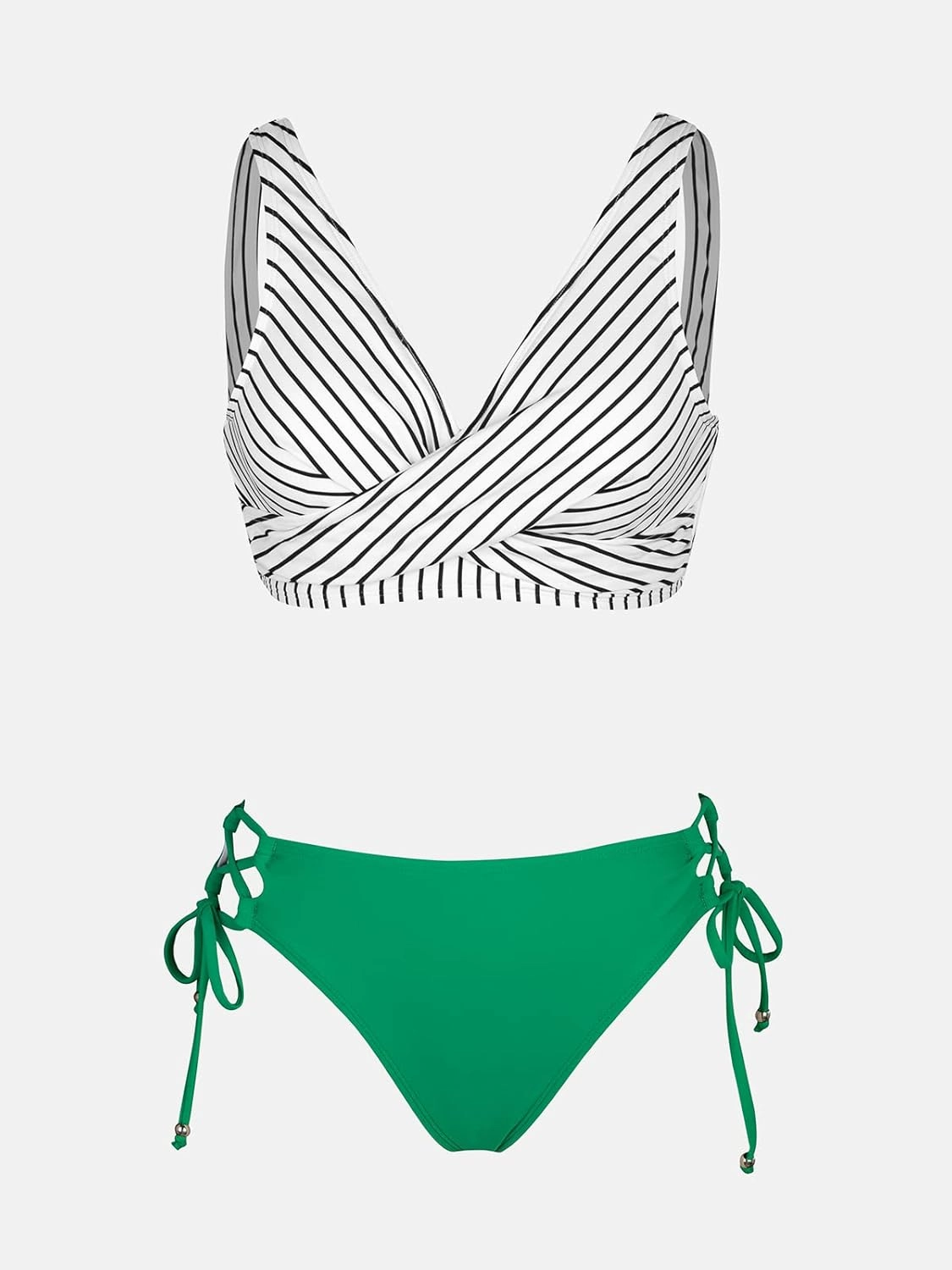 CUPSHE Women's Bikini Swimsuit Front Cross Lace Up Two Piece Bathing Suit
