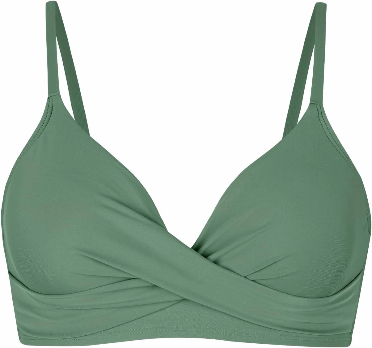 CUPSHE Women's Bikini Top Bathing Suit V Neck Adjustable Spaghetti Straps Twist Front