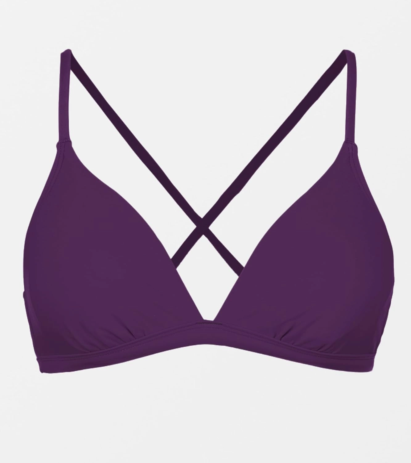 CUPSHE Women's Bikini Top V Neck Triangle Top Crisscross Back Self Tie Spaghetti Straps