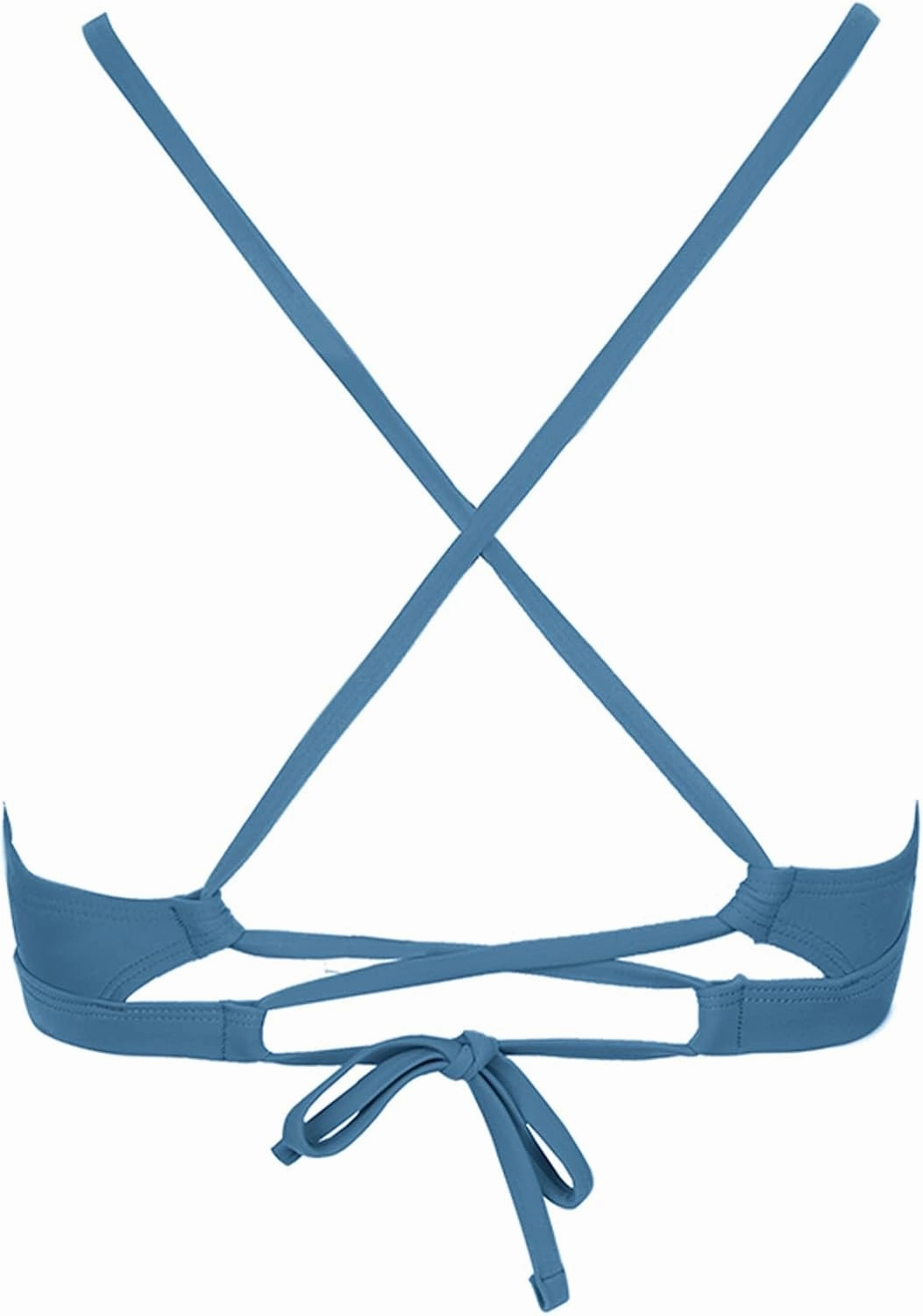 CUPSHE Women's Bikini Top V Neck Triangle Top Crisscross Back Self Tie Spaghetti Straps