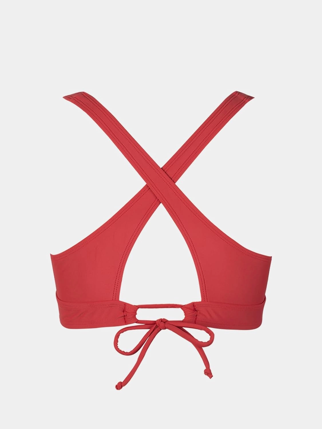 CUPSHE Women's Bikini Top V Neck Triangle Top Wide Straps Cross Back Lace up