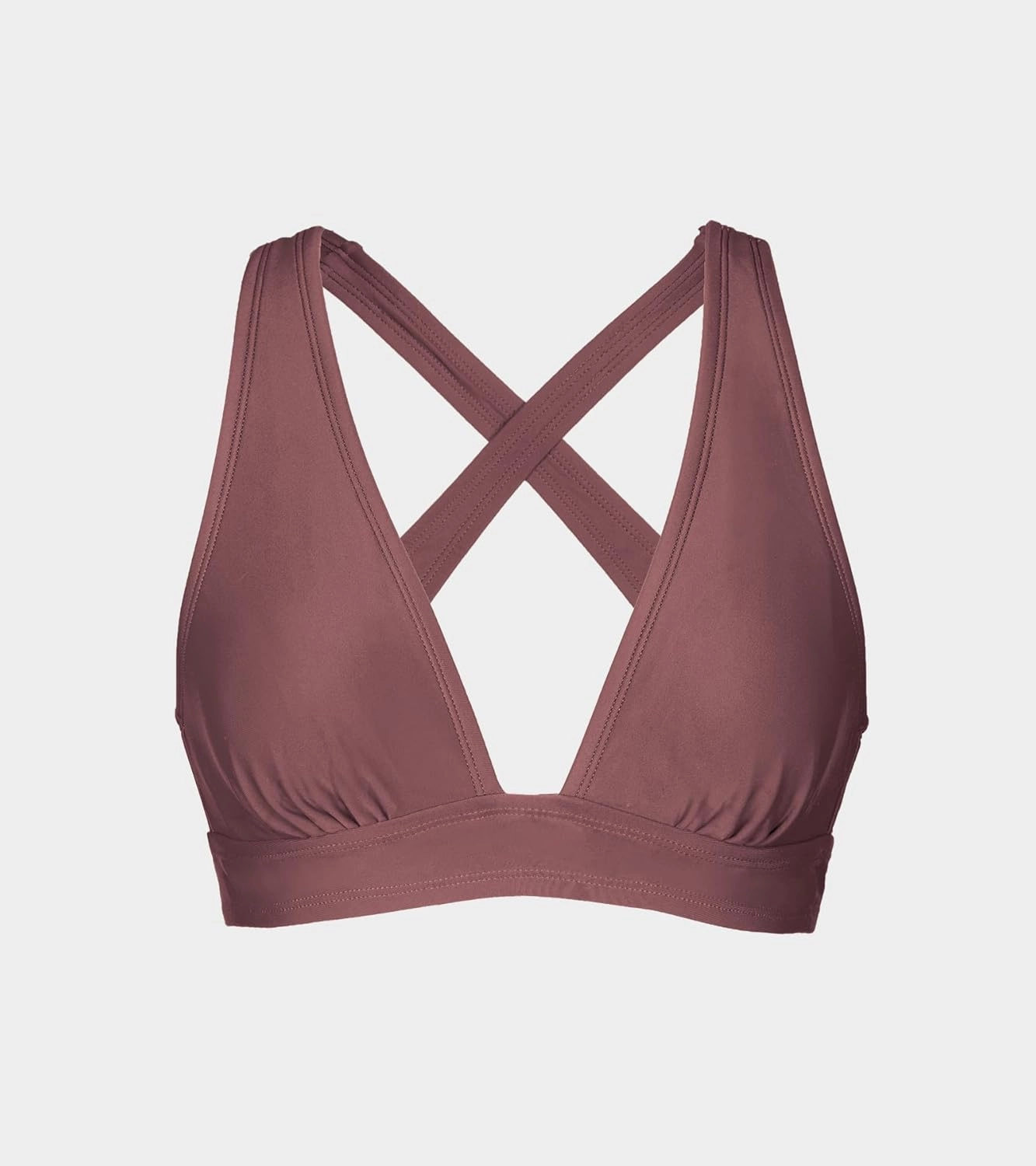CUPSHE Women's Bikini Top V Neck Triangle Top Wide Straps Cross Back Lace up