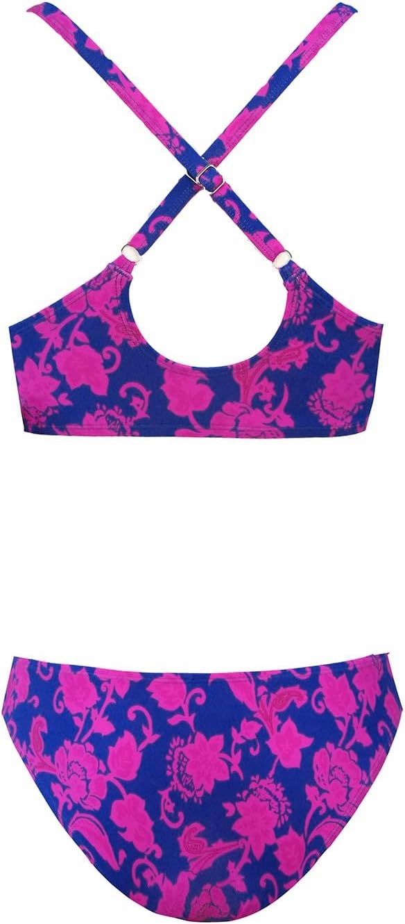 CUPSHE Women's Two Piece Bikini Set Floral Print Knot Bunny Tie