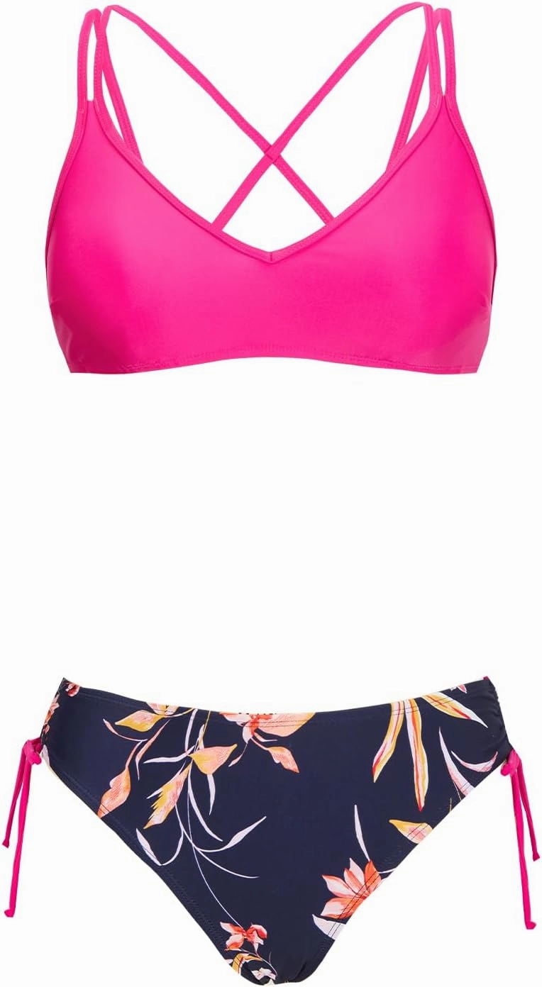 CUPSHE Women Swimsuit Bikini Set Two Piece Bathing Suit Criss Cross Back Strappy Side with Double Spaghetti Straps