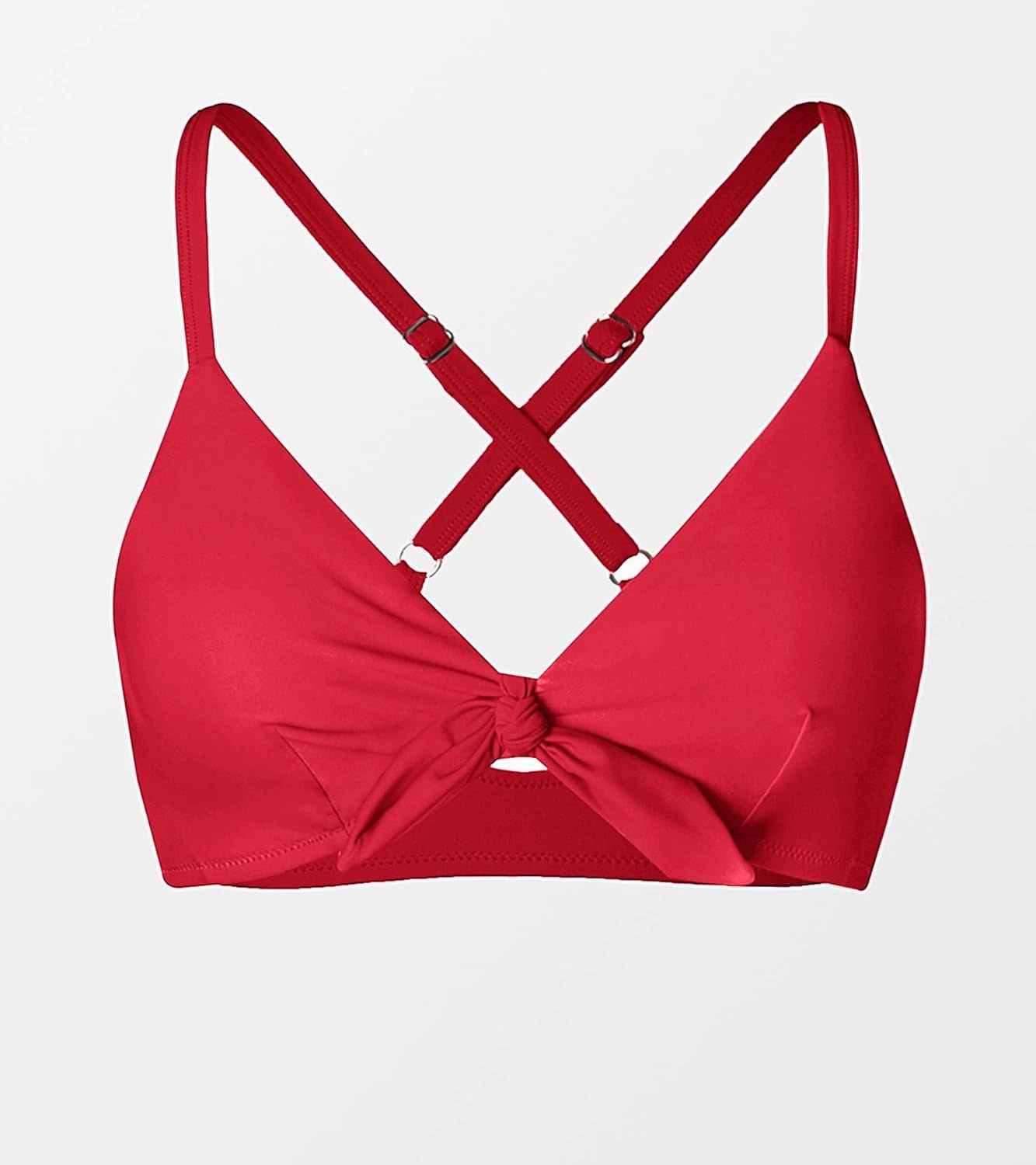 CUPSHE Womens Bikini Top Swimsuit Bandeau Top Back Tie with Removable Shoulder Straps