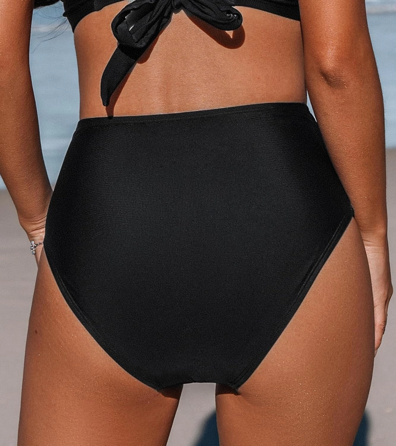 CUPSHE Womens Swimsuit Bikini Bottom High Waisted Bathing Suit Ruched Full Coverage