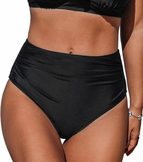 CUPSHE Womens Swimsuit Bikini Bottom High Waisted Bathing Suit Ruched Full Coverage