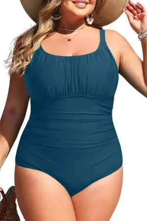 Daci Plus Size One Piece Swimsuit - Women's Tummy Control Bathing Suit Retro Full Coverage Swimwear 2025