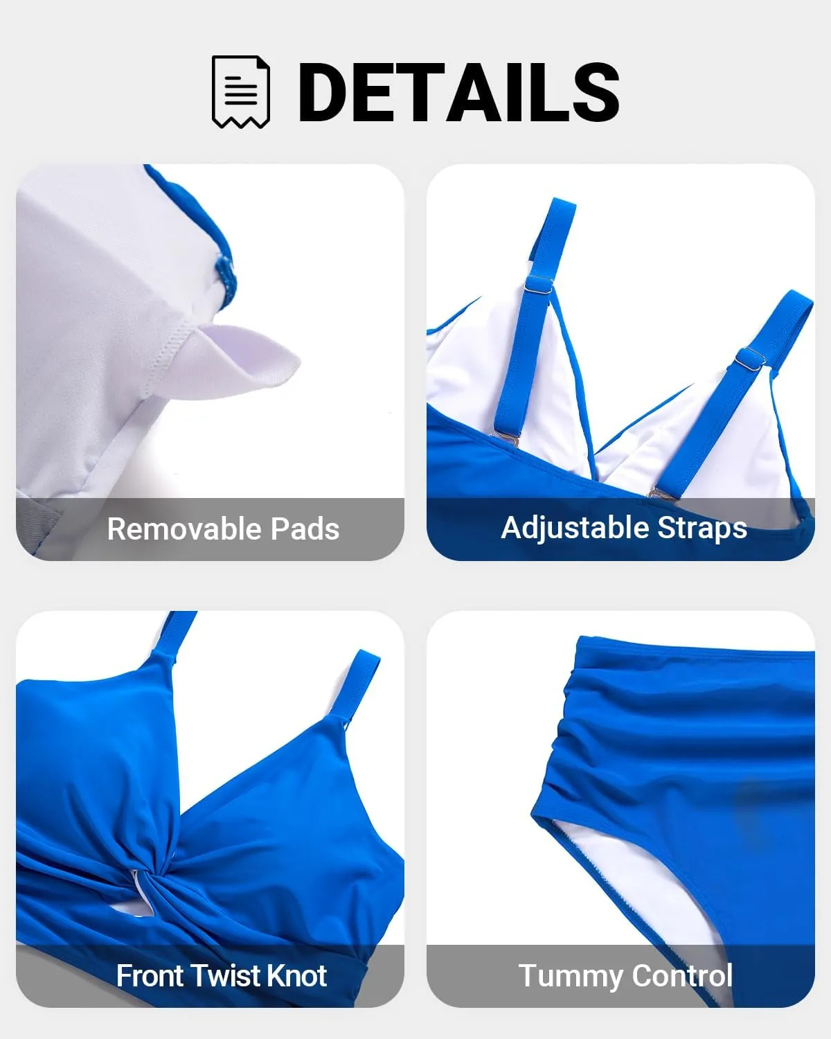 Daci Plus Size Two Piece Swimsuits - Women High Waisted Bikini Tummy Control Bathing Suits Knot Twist Swimwear 2025