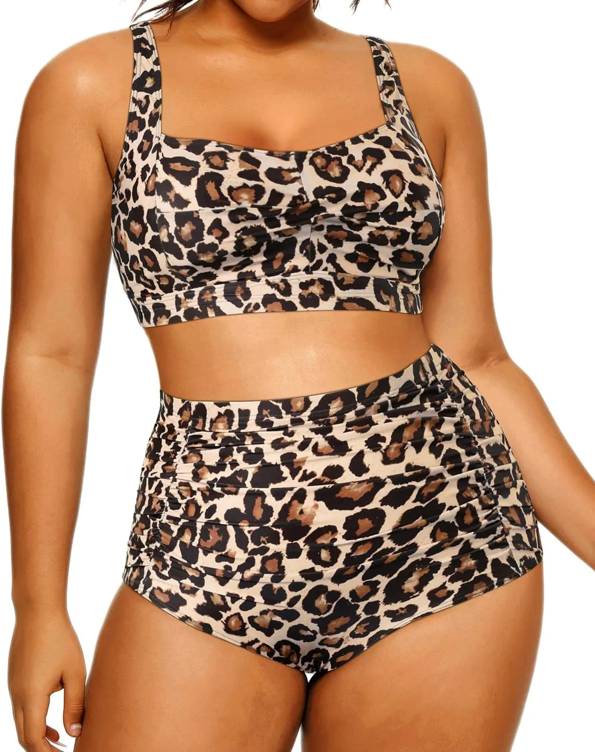 Daci Women's Plus Size Bikini Sets - High Waisted Two-Piece Swimsuits with Tummy Control