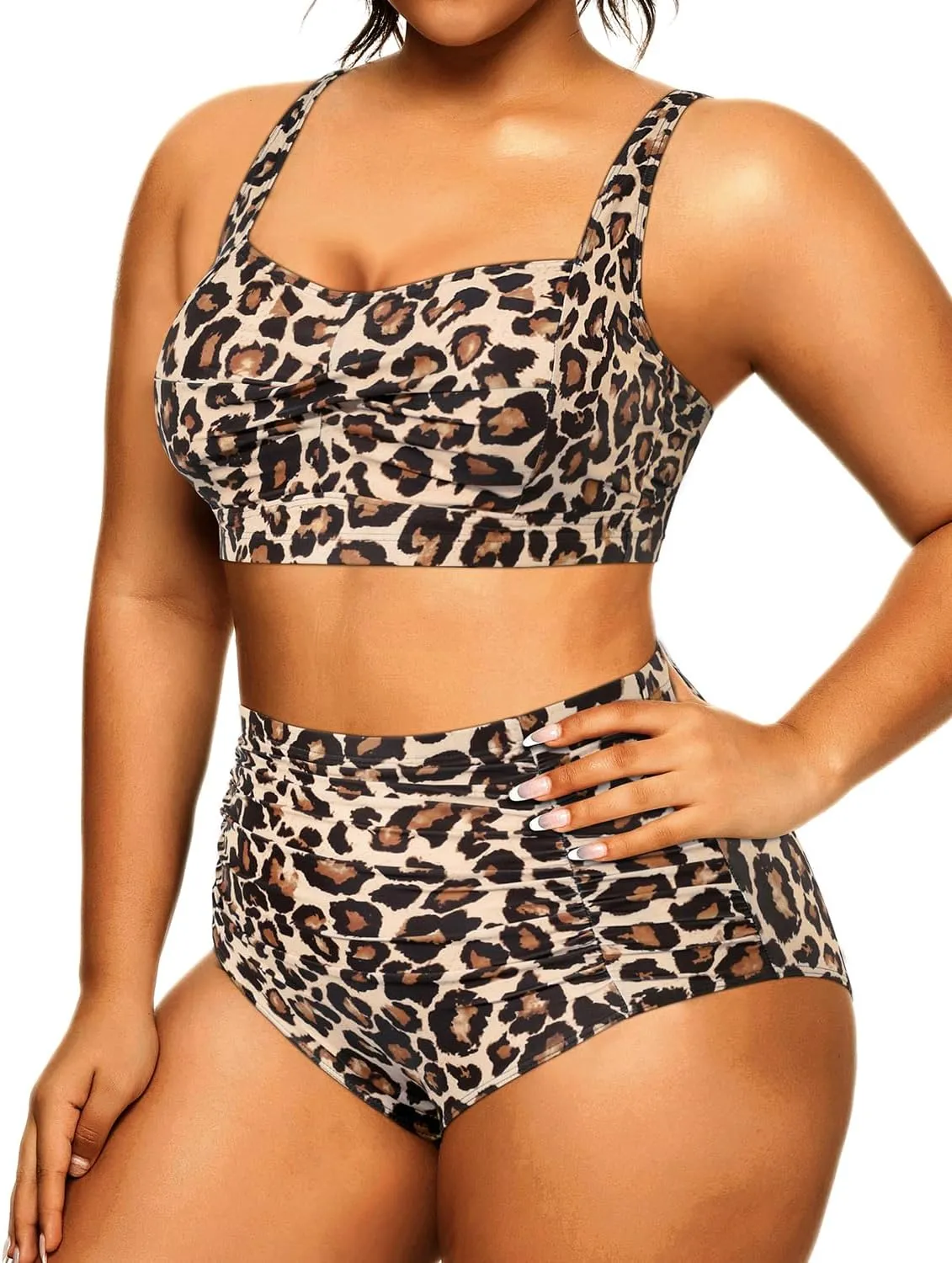 Daci Women's Plus Size Bikini Sets - High Waisted Two-Piece Swimsuits with Tummy Control