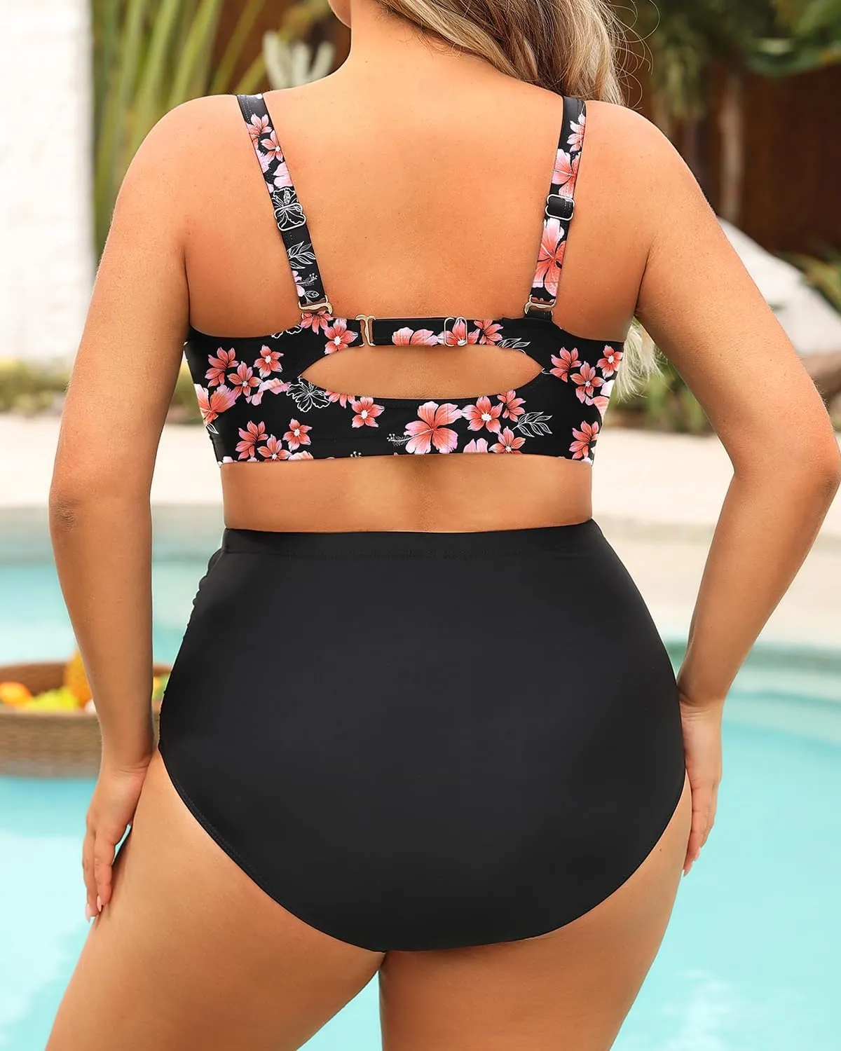 Daci Women's Plus Size Bikini Sets - High Waisted Two-Piece Swimsuits with Tummy Control