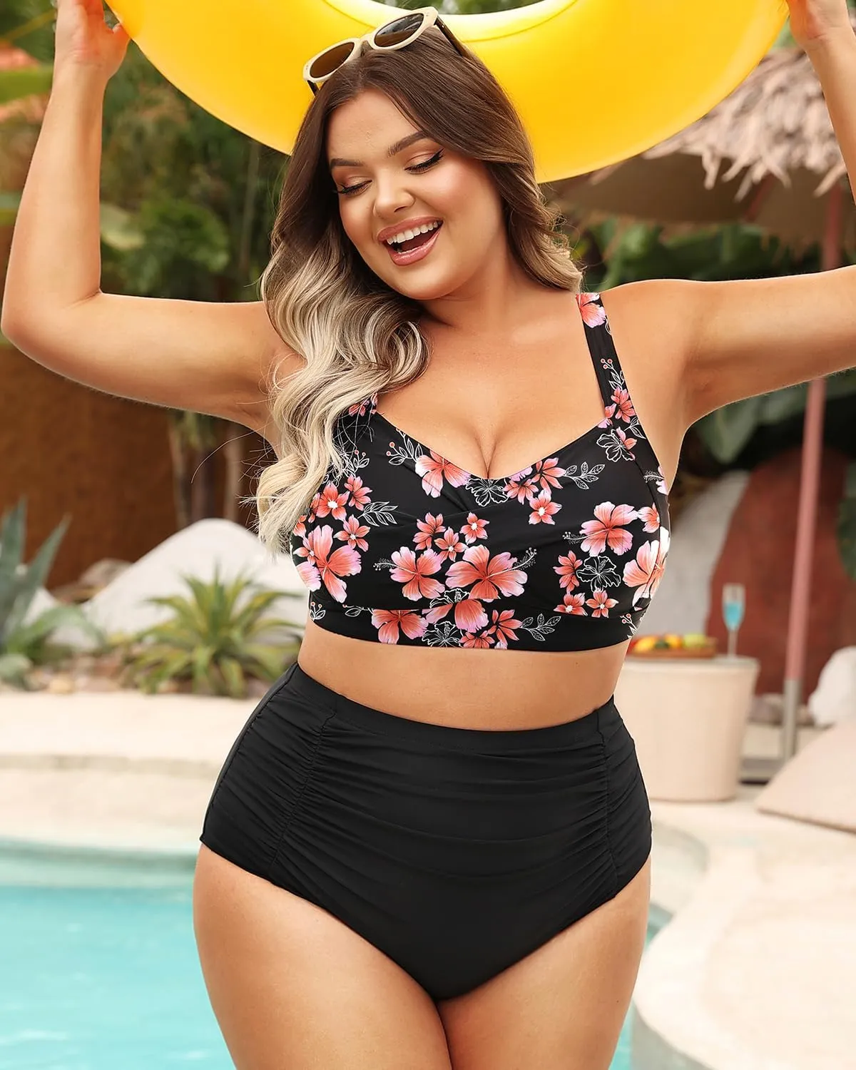 Daci Women's Plus Size Bikini Sets - High Waisted Two-Piece Swimsuits with Tummy Control
