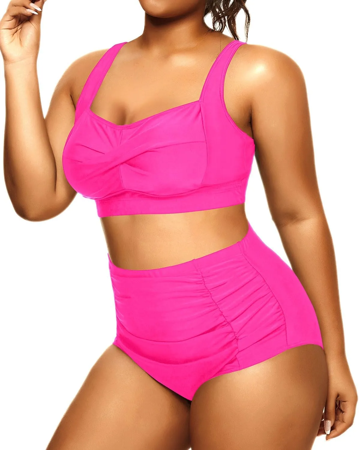 Daci Women's Plus Size Bikini Sets - High Waisted Two-Piece Swimsuits with Tummy Control