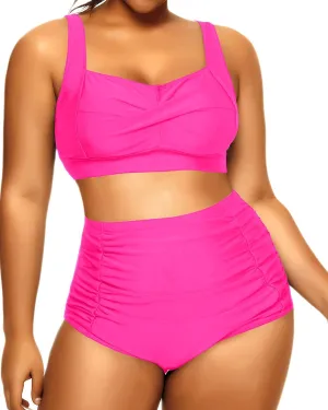 Daci Women's Plus Size Bikini Sets - High Waisted Two-Piece Swimsuits with Tummy Control