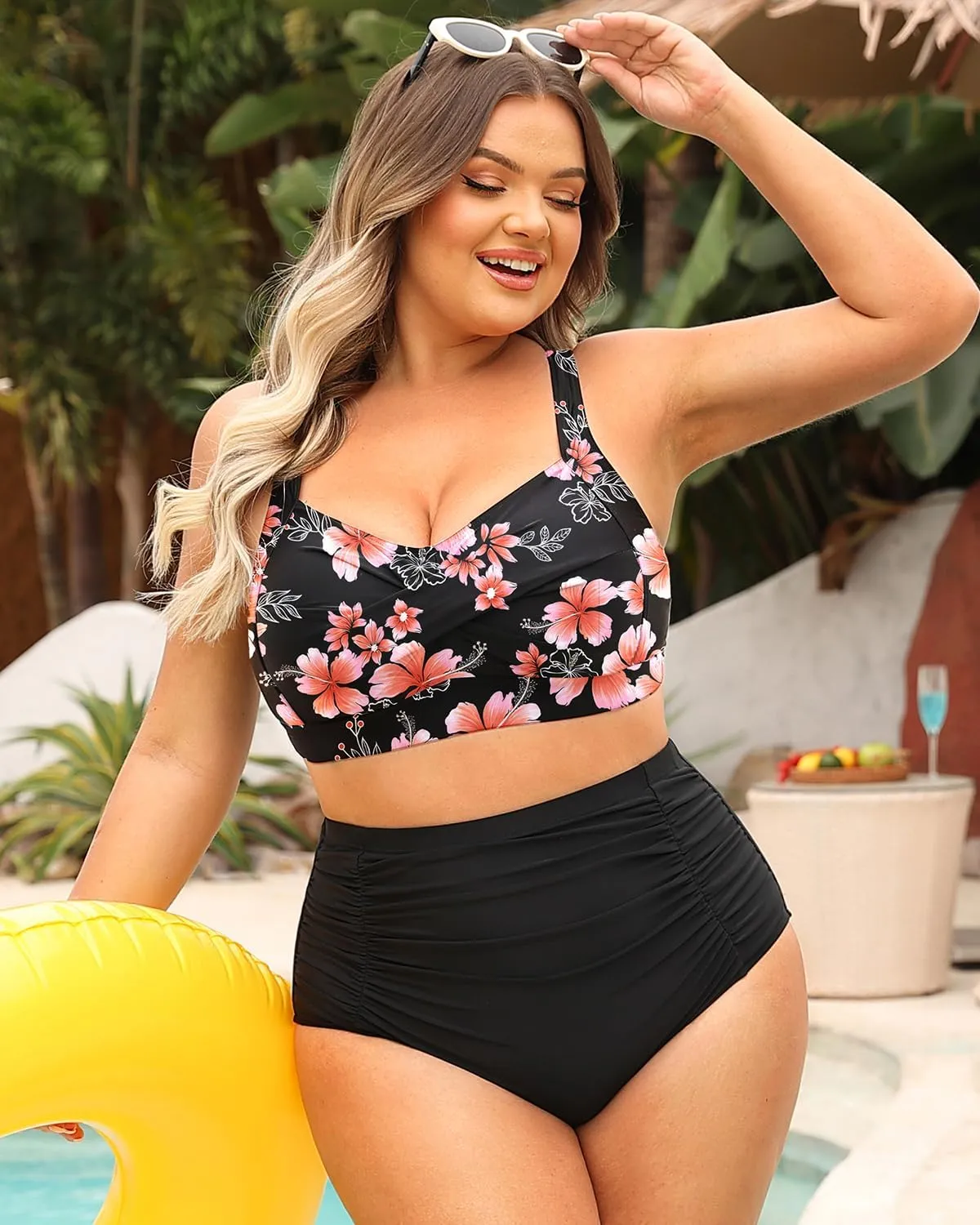 Daci Women's Plus Size Bikini Sets - High Waisted Two-Piece Swimsuits with Tummy Control