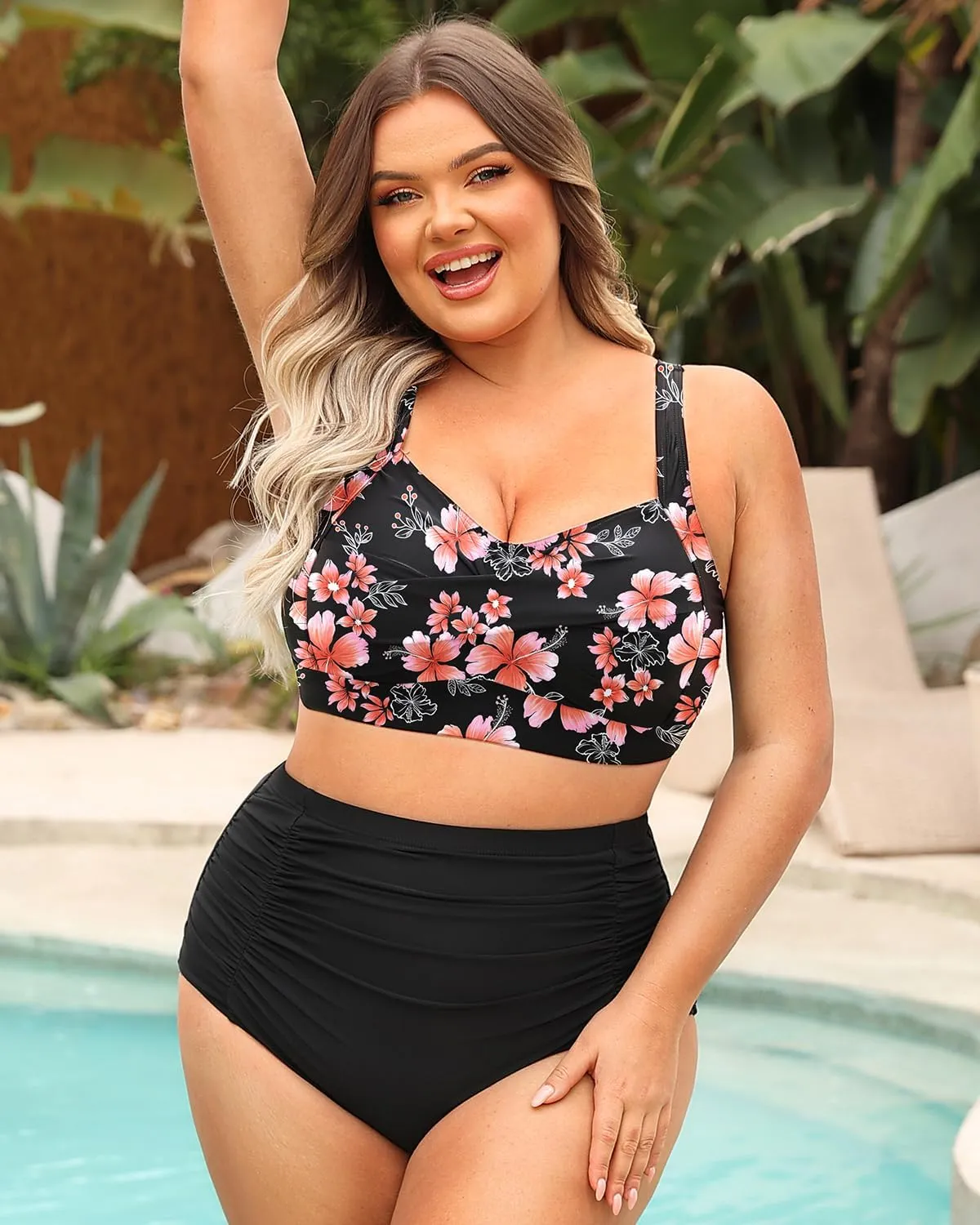Daci Women's Plus Size Bikini Sets - High Waisted Two-Piece Swimsuits with Tummy Control