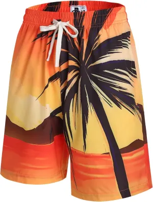 DEHANER Swim Trunks for Men Quick Dry Board Shorts with Zip Pockets Bathing Suits Beach Swimwear