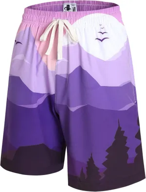 DEHANER Swim Trunks for Men Quick Dry Board Shorts with Zip Pockets Bathing Suits Beach Swimwear