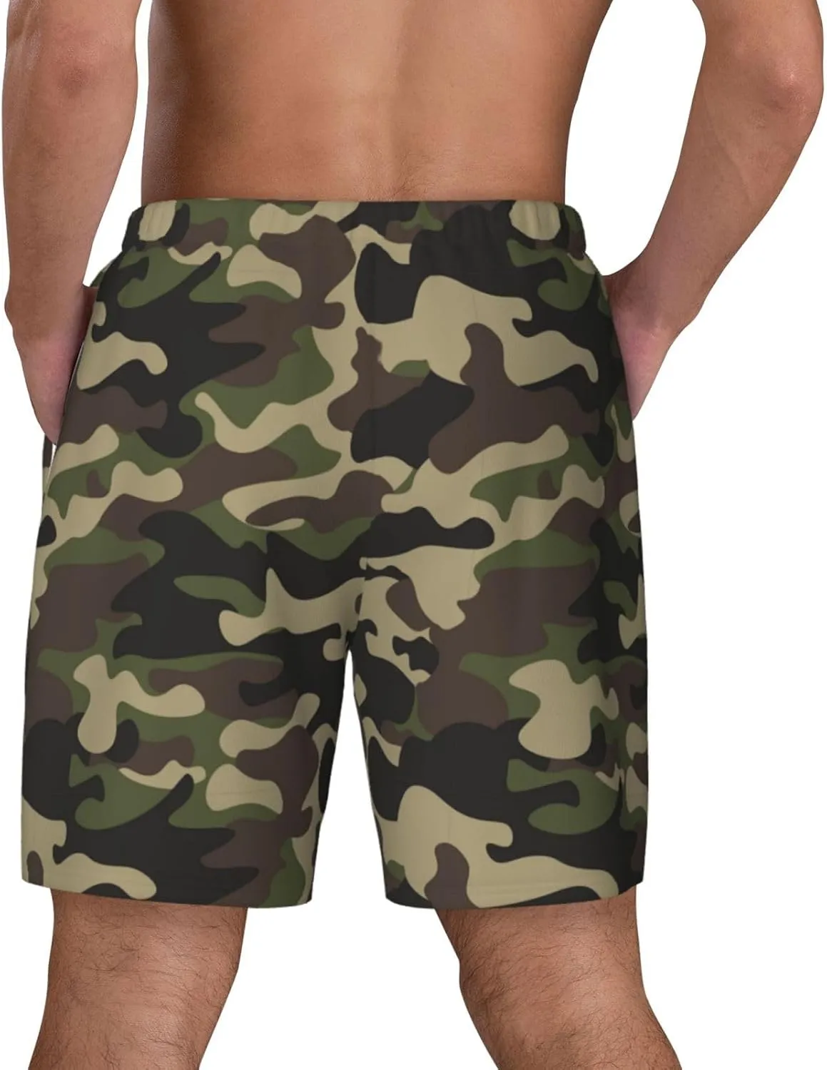 Duck Men's Swim Trunks with Compression Liner 2 in 1 Inseam Quick Dry Beach Shorts 7 inch Swimming Board Shorts