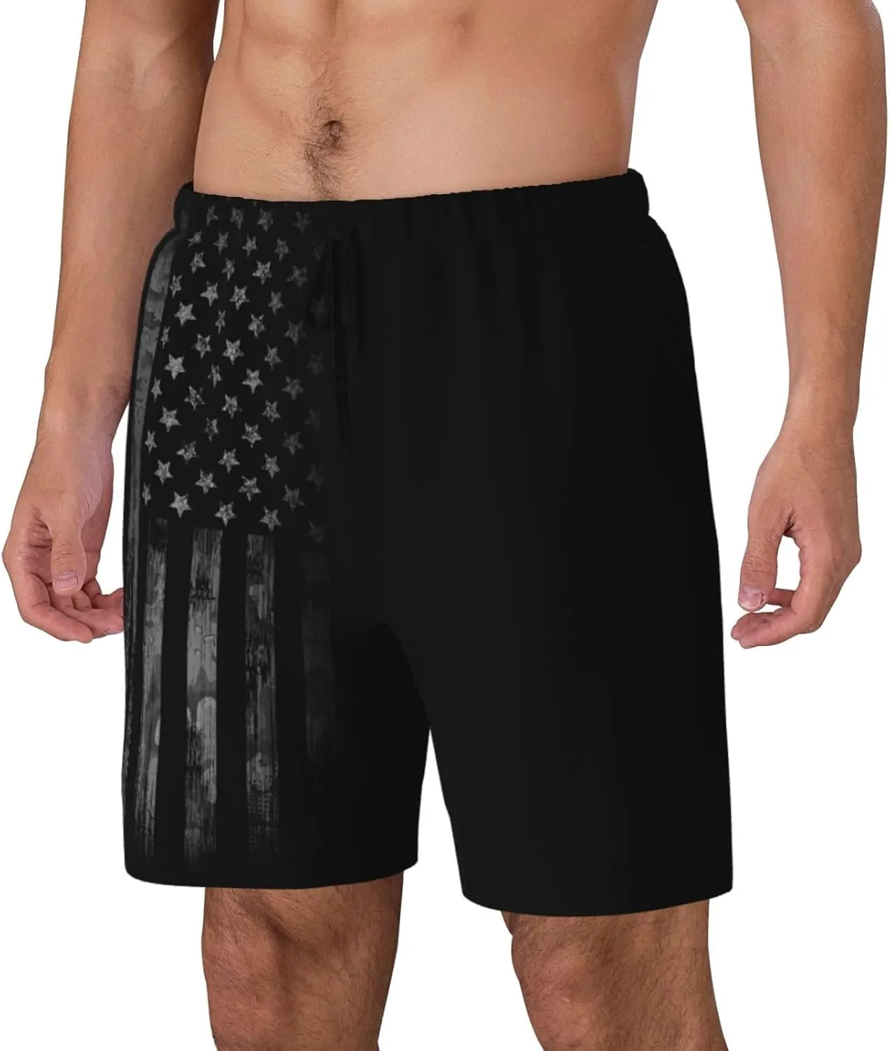Duck Men's Swim Trunks with Compression Liner 2 in 1 Inseam Quick Dry Beach Shorts 7 inch Swimming Board Shorts