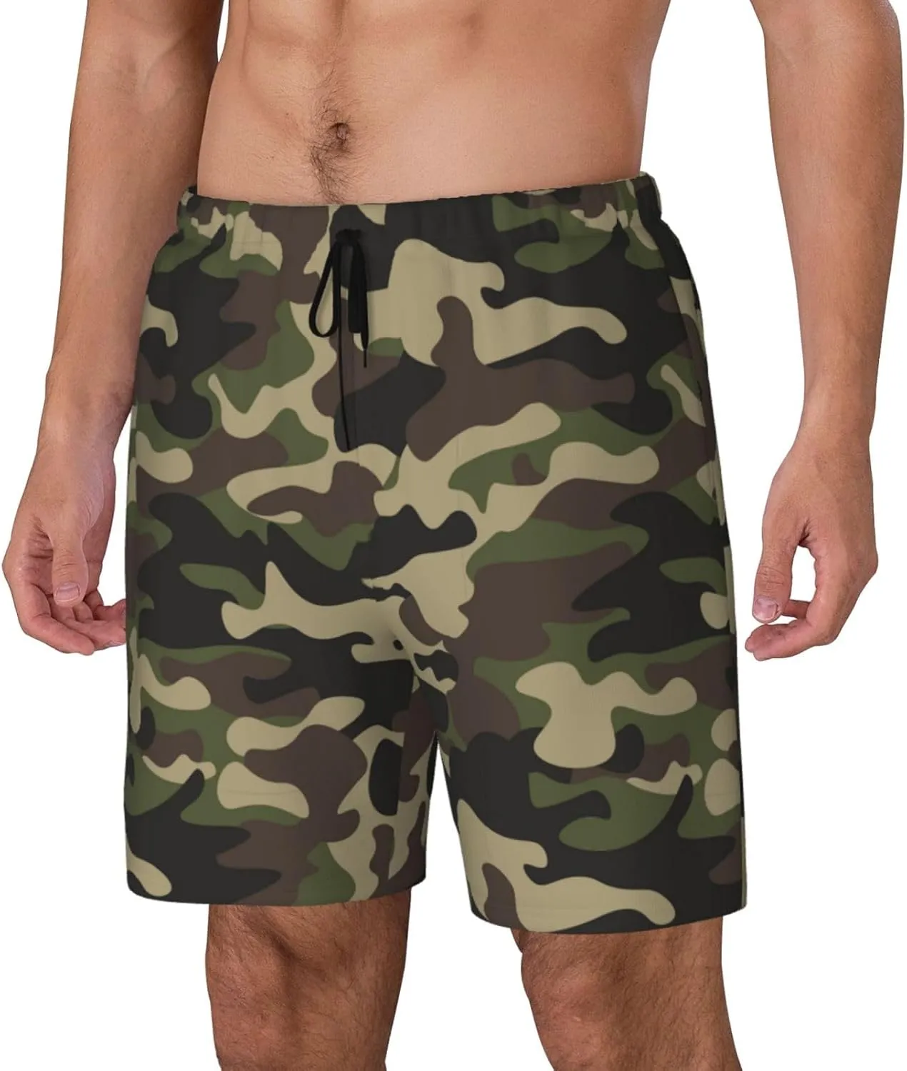 Duck Men's Swim Trunks with Compression Liner 2 in 1 Inseam Quick Dry Beach Shorts 7 inch Swimming Board Shorts