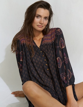 Eclectic Flames Tunic - Black