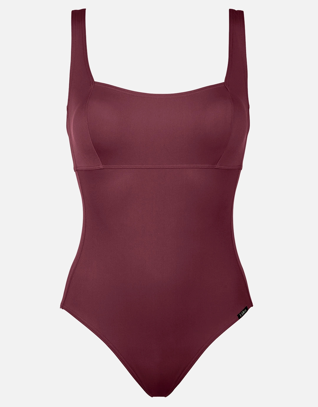 Eco Shape Square Neck Swimsuit - Dark Cherry