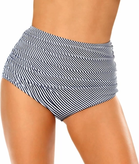 Edelqual Women's High Waisted Bikini Bottom Tummy Control Full Coverage Ruched Bathing Suit Swimsuit Tankini Swim Shorts