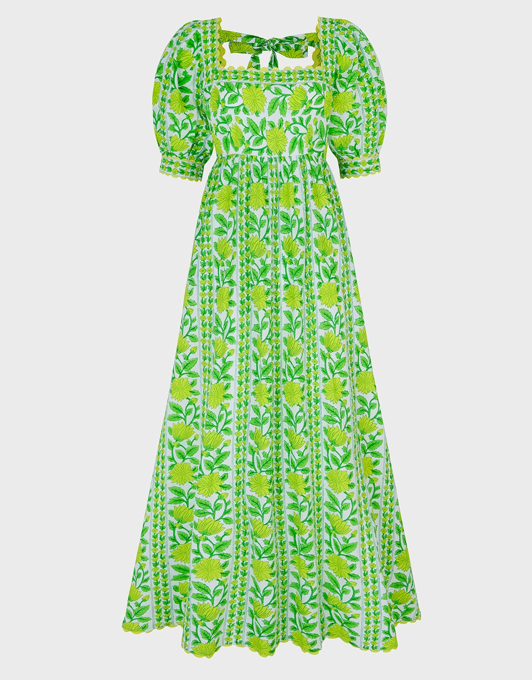 Elizabeth Dress - Lime Border