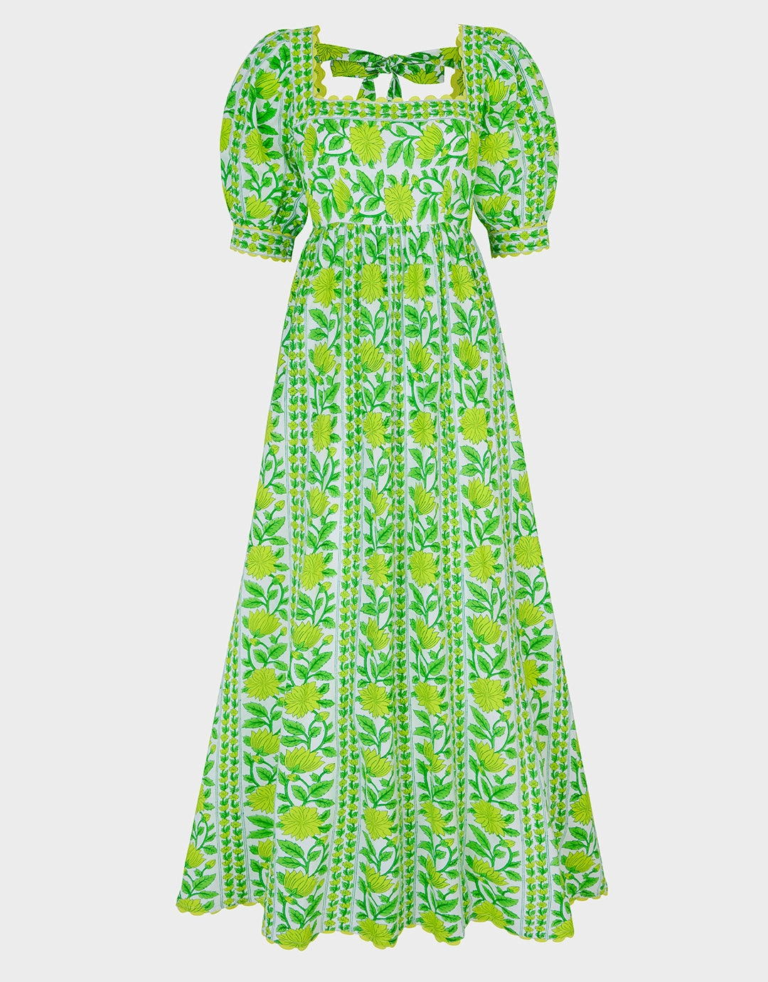 Elizabeth Dress - Lime Border