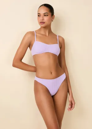 Elsa Ribbed Bikini Top Lavender